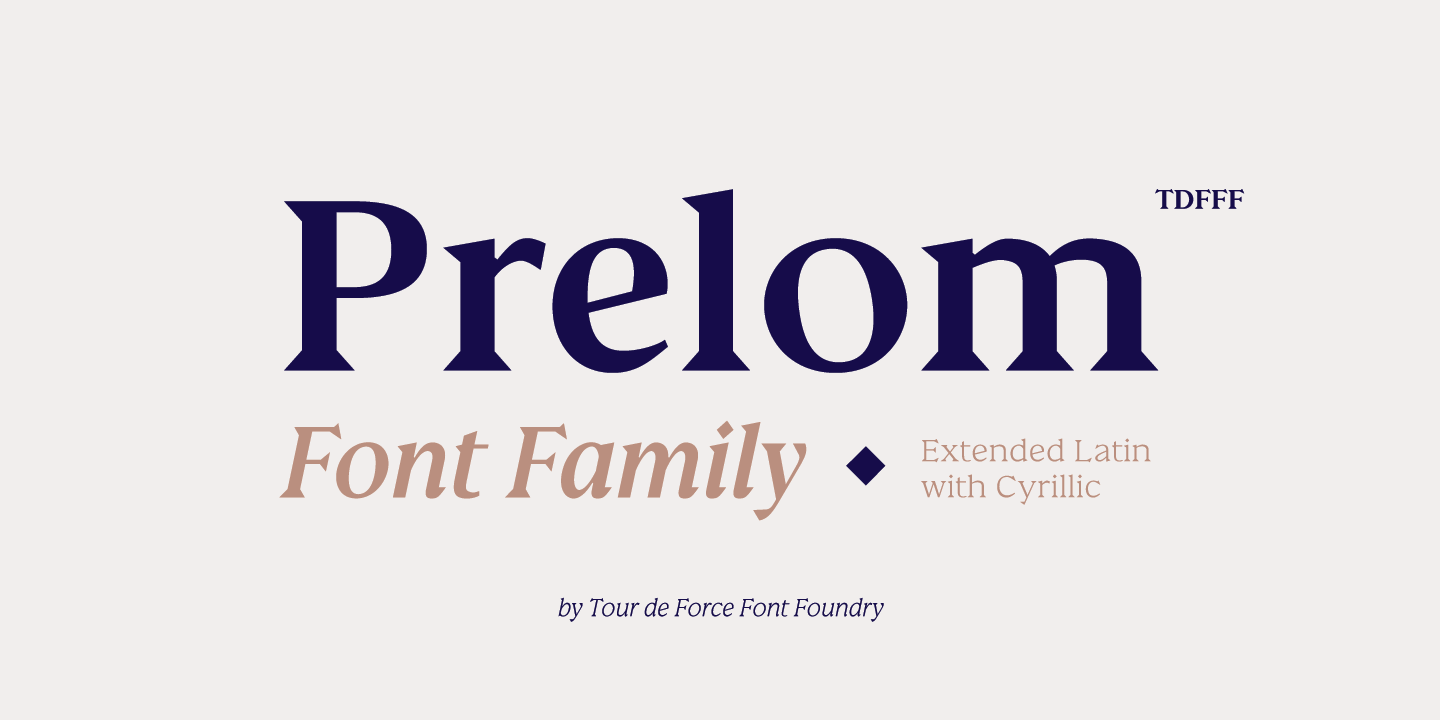 Przykład czcionki Prelom Bold Italic